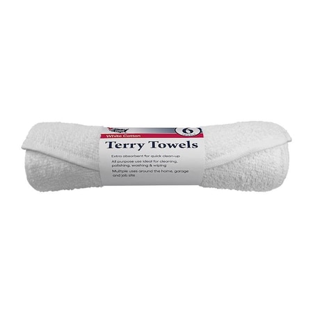 Paint Usa Paint USA Cotton Terry Terry Towels 14 in. W X 17 in. L 6 pk T-00637-06